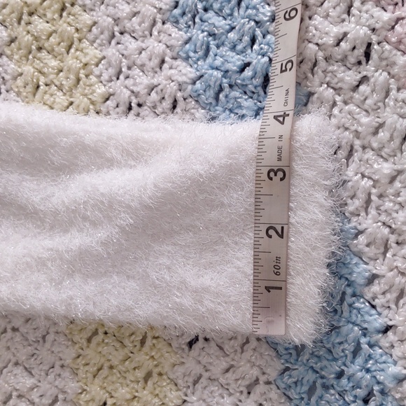 NWT Shane Justin XS Eyelash White Metallic Sparkling Snow Shrug - Picture 11 of 15